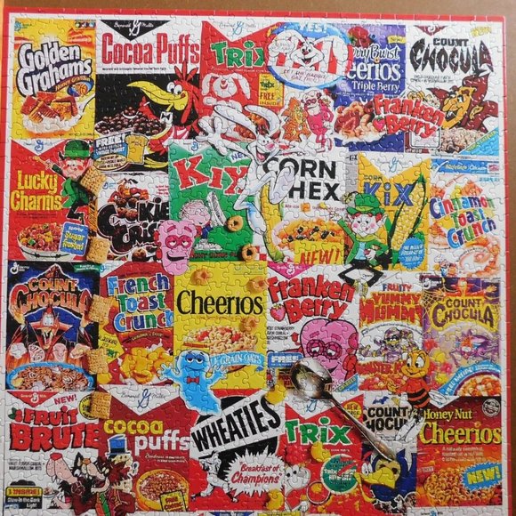 White Mountain 1000 Pc General Mills Cereal Boxes Jigsaw Puzzle 24 x 30 COMPLETE - Picture 2 of 8